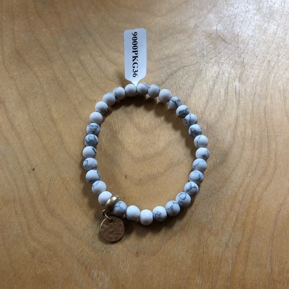 Stone Bracelet with Bronze Medallion - Picture 2 of 2